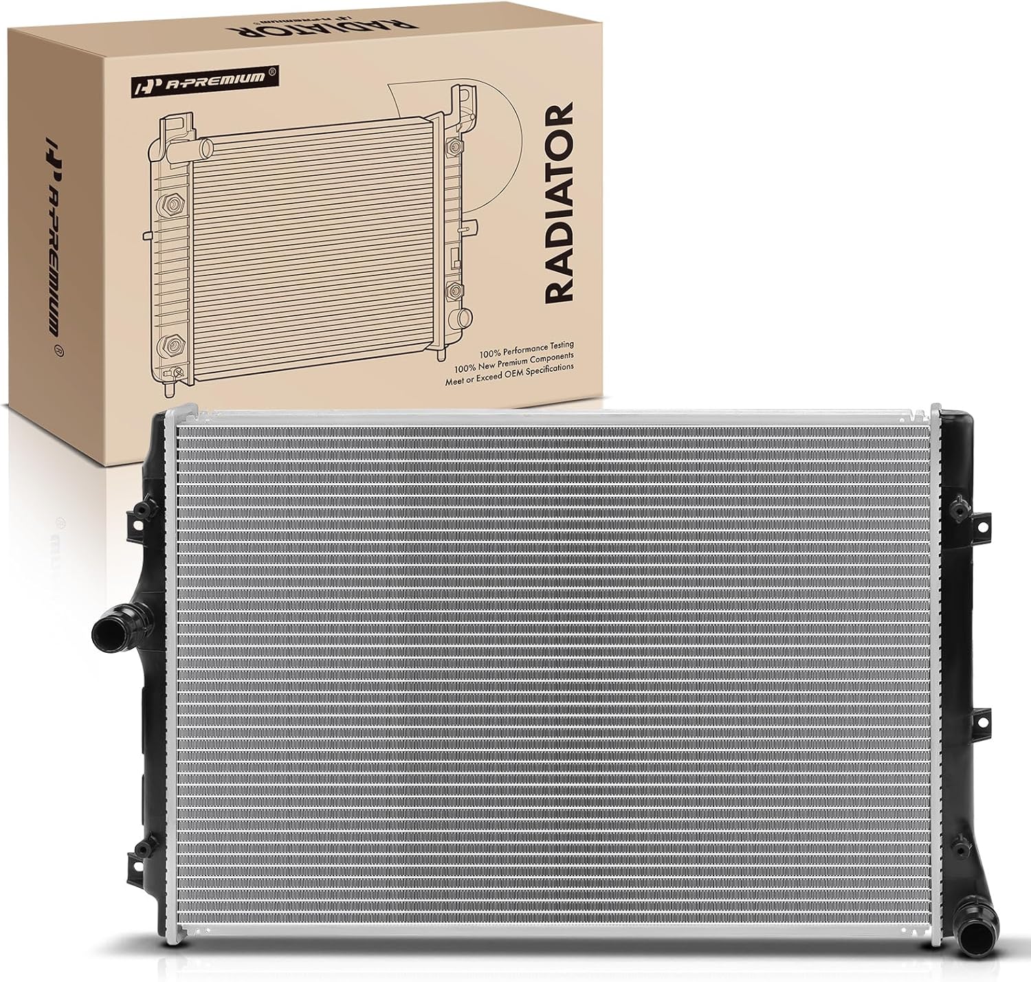 A-Premium Engine Coolant Radiator Assembly Compatible with Volkswagen Passat 2012 2013 2014 2.0L