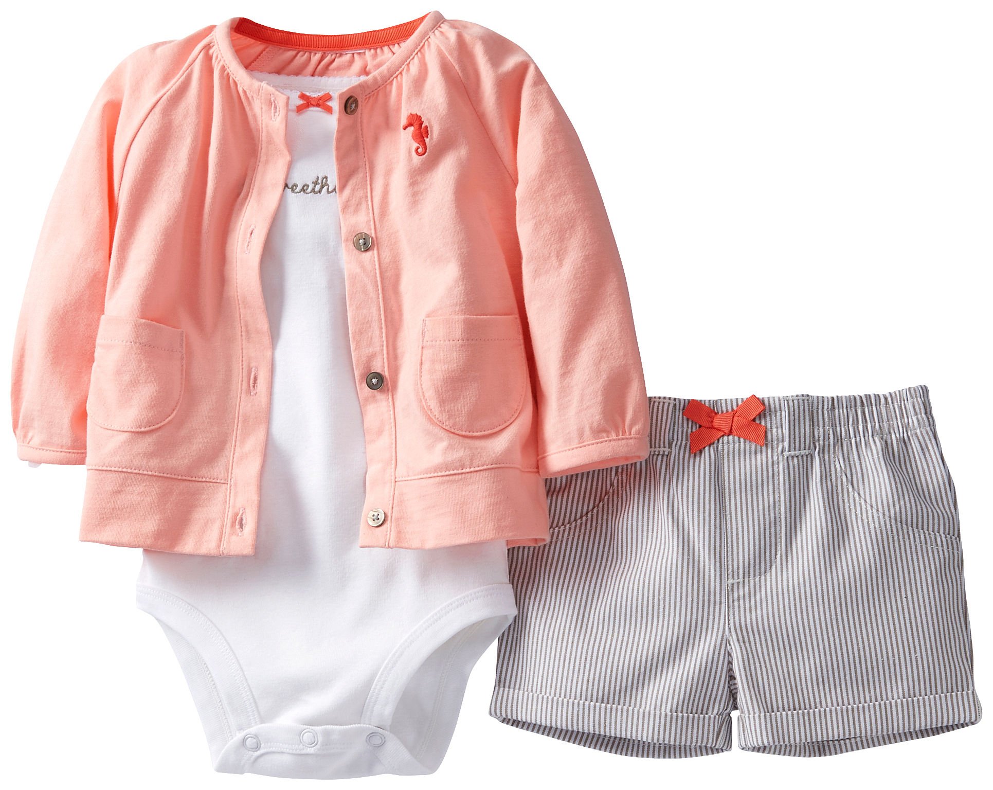 Sweet Apricot 3-Piece Cardigan & Short Set