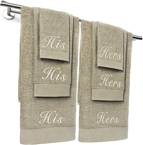 Miniatura 1 de Kaufman - Juego de toallas de baño bordadas personalizadas de calidad de hotel, toalla de mano y toallas para los dedos, 100% algodón para baño y