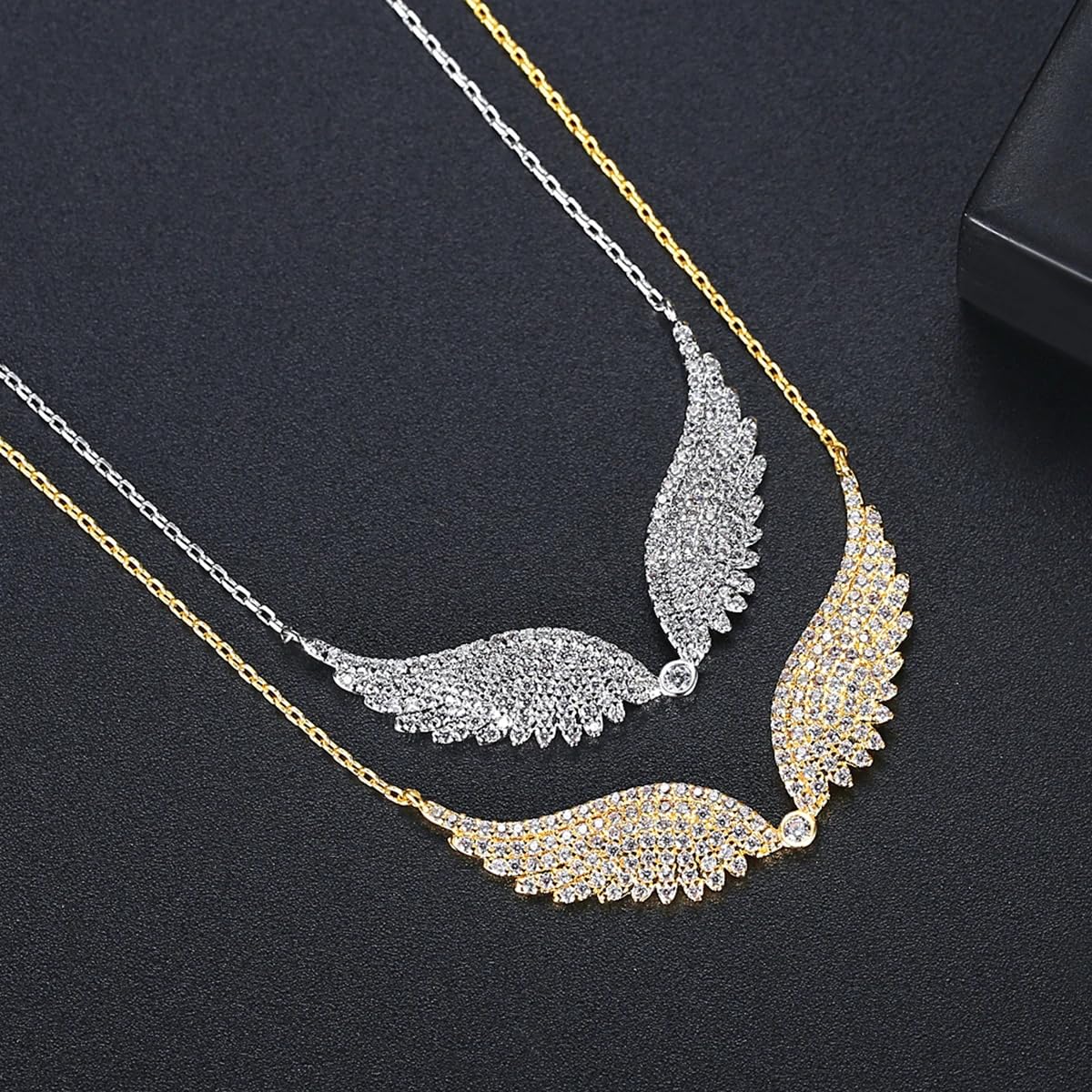 925 Sterling Silber Retro Light Wing Halskette für Frauen, Exquisite Zirkonia-Flügel-Halsketten – Flügel-Halsketten-Anhänger, Halsketten für Frauen zum Geburtstag, Valentinstag