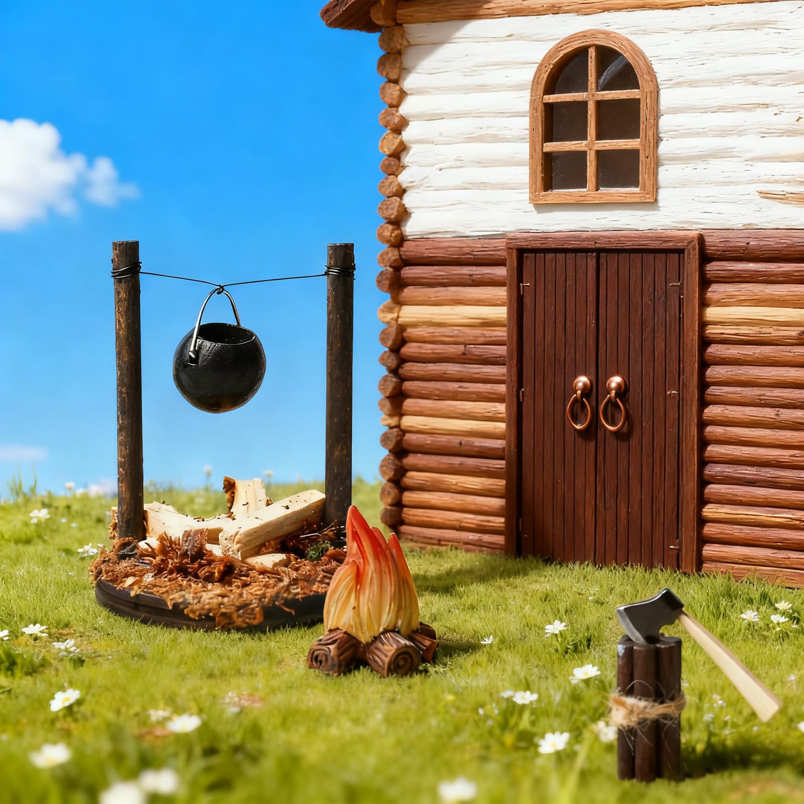 Super Idee Pollaio in miniatura con polli, pulcini e uova, accessorio per presepe per casa delle bambole, Pasqua, primavera, decorazione in miniatura, giardino delle fate, fattoria, Natale, porta del