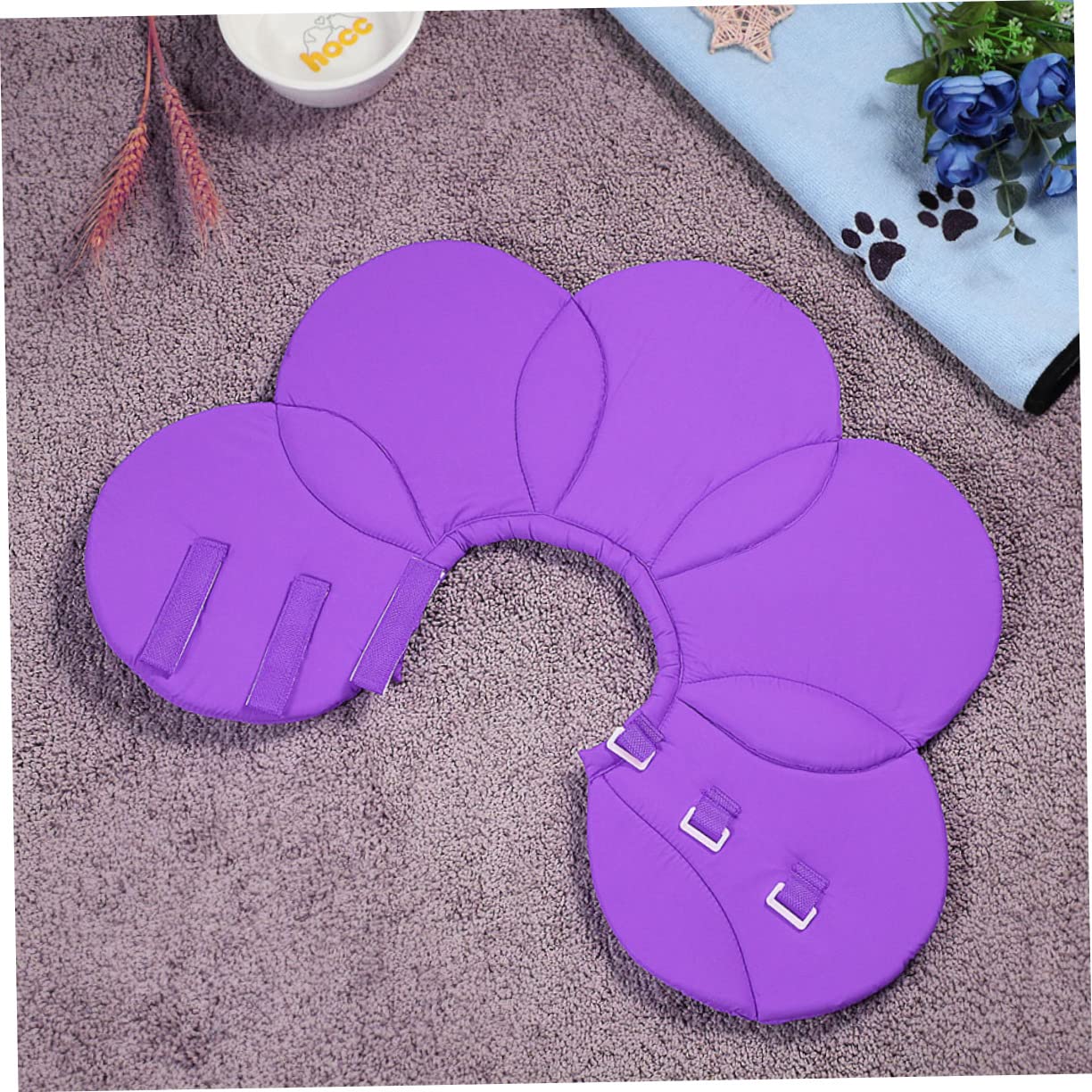 SUPVOX 3 Pz Collare per Animali Domestici Collare a Cono per Cani Morbido Non Blocca Collana per Animali Domestici Collo Fiore AntiGraffio Viola,Porpora Animale Domestico Tessuto Morbido