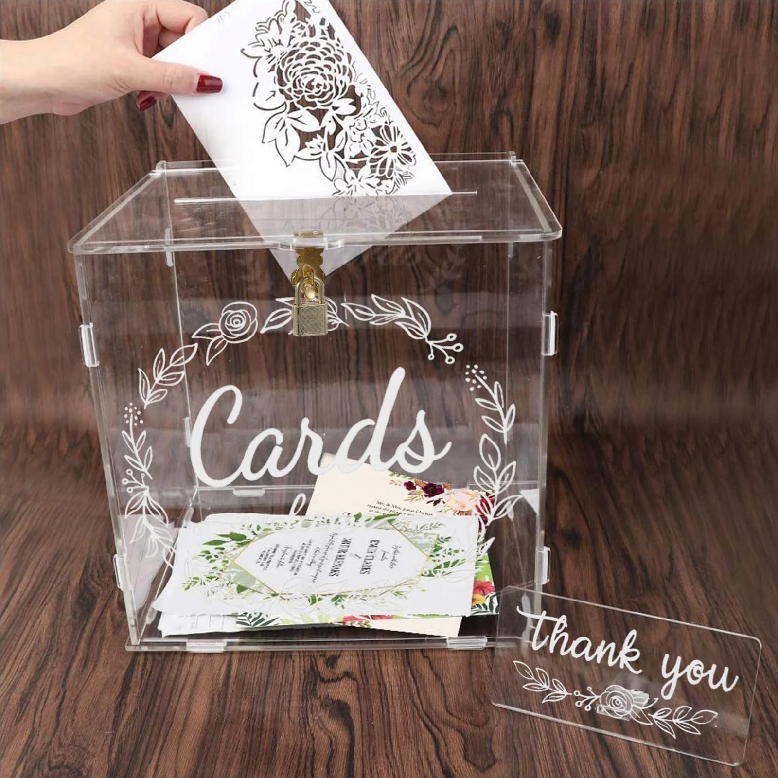 Titular del dinero de la caja tarjeta boda transparente