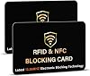 SAITECH IT RFID Blocking Cards 2 Pack Premium Contactless NFC Debit Credit Card Passport Protector Blocker Set for Men & Women, Smart Slim Design Perfectly fits in WalletPurse Black