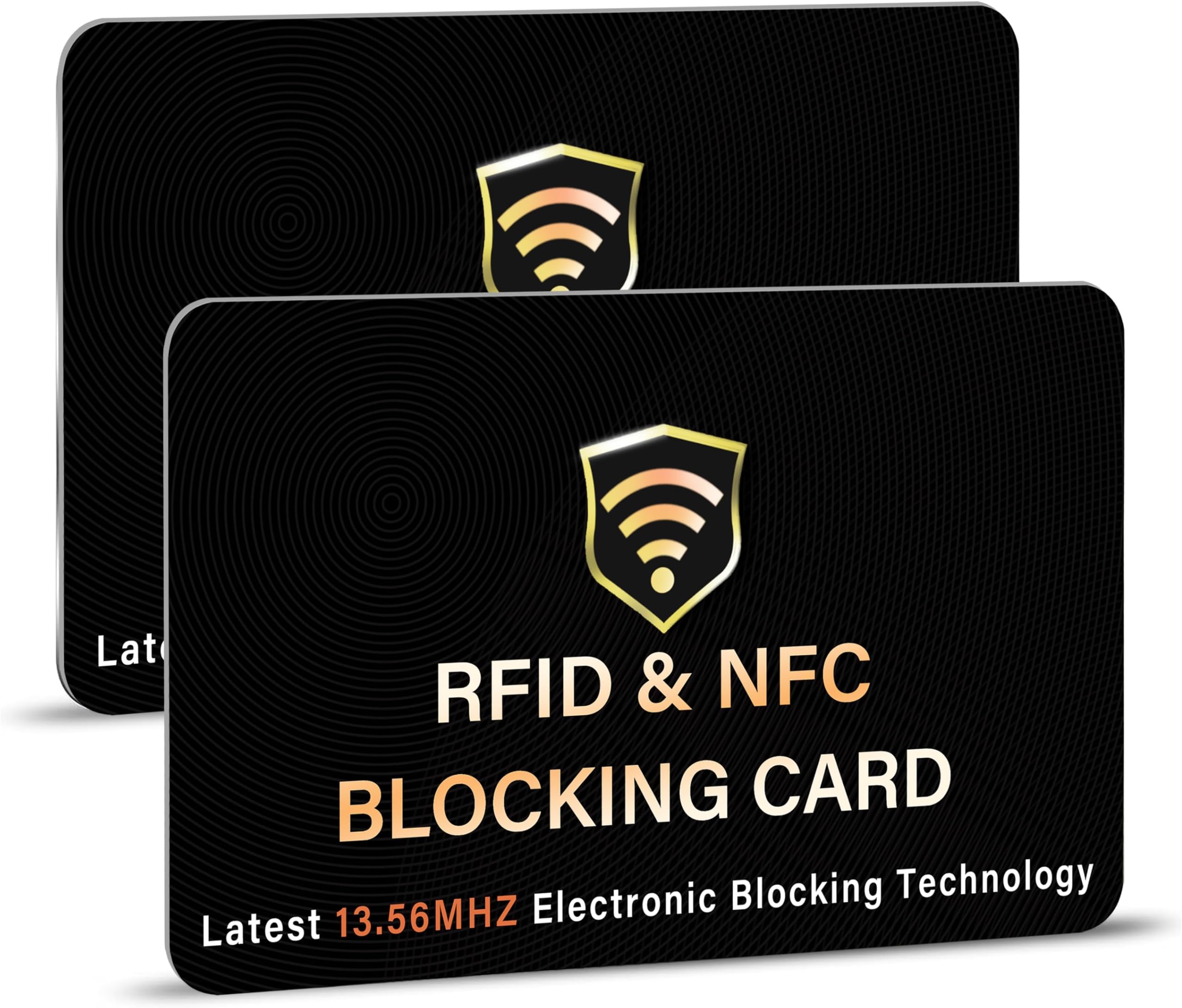 Blocking Cards 2 Pack Premium Contactless NFC Debit Credit Card Passport Protector Blocker Set for Men & Women, Smart Slim Design Perfectly fits in Wallet/Purse (Black)