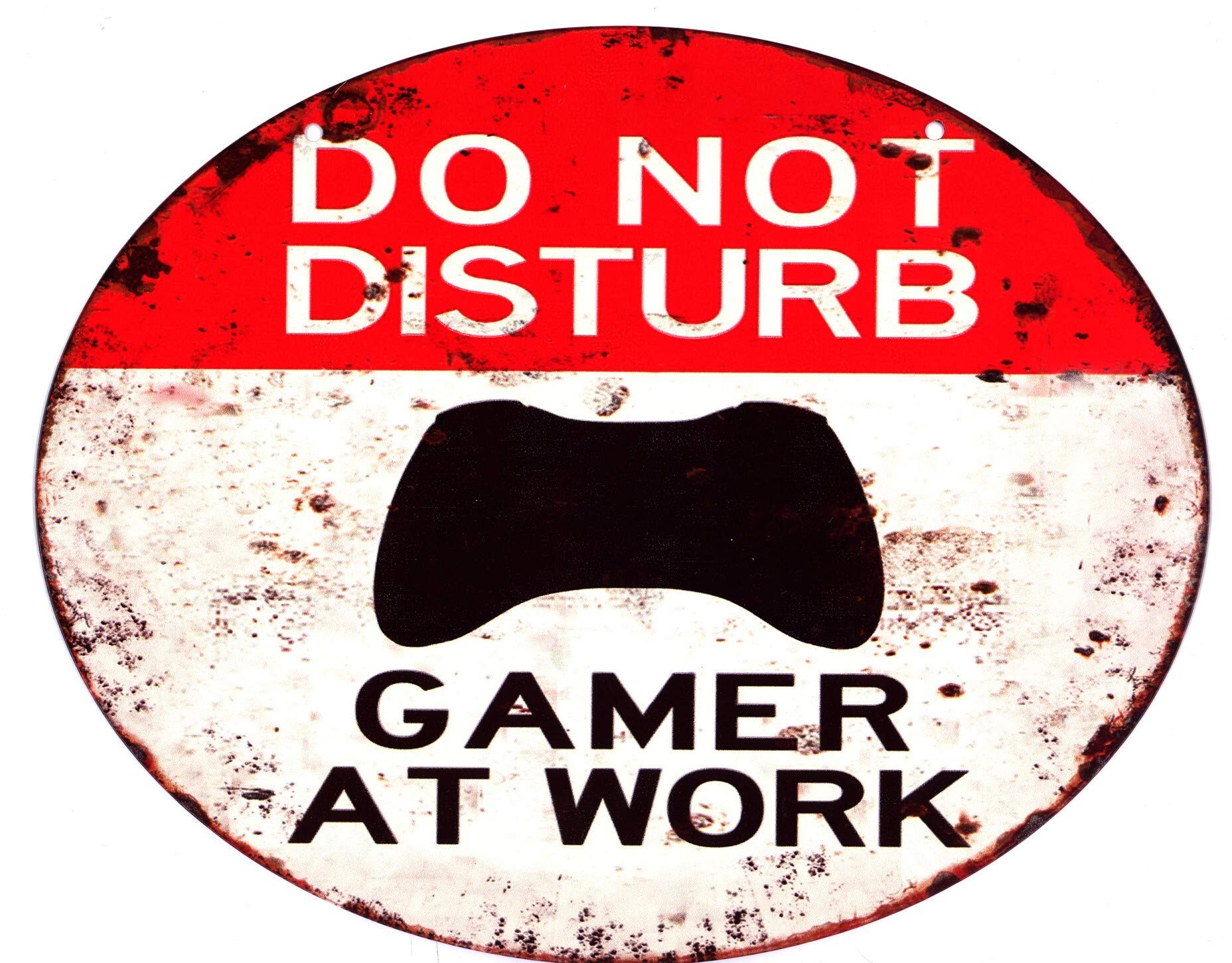 Targa in metallo con scritta Warn Caution Angry Gamer, decorazione da parete per casa, grotta e negozio di latta, 15,2 x 20,3 cm