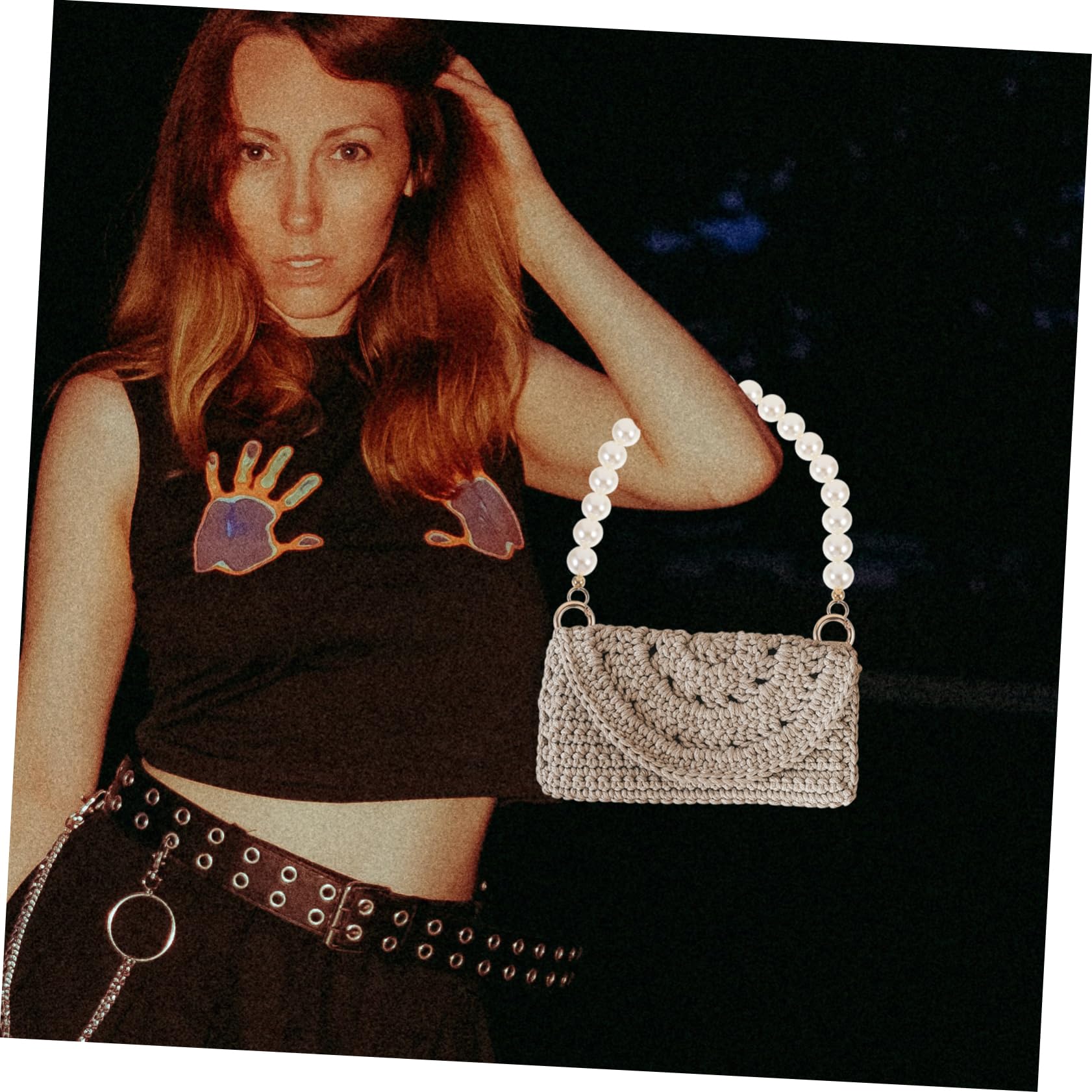 SHINEOFI 3piezas Cadena De Bolso De Perlas Sustituta Para Bolsos Cadena Desmontable y Ligera Para