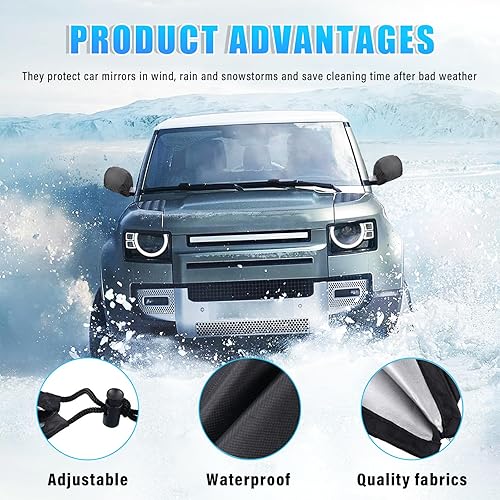 Miniatura 4 de 6 fundas impermeables para espejo de visión lateral, cubierta de espejo de protección contra heladas, accesorios de espejo de automóvil con