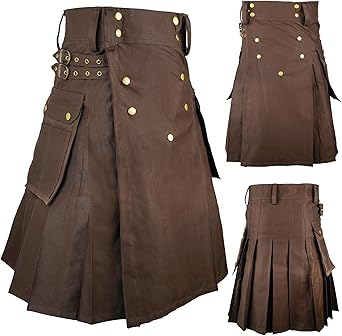 McWilliams Black Leather Straps Utility Sports Kilt