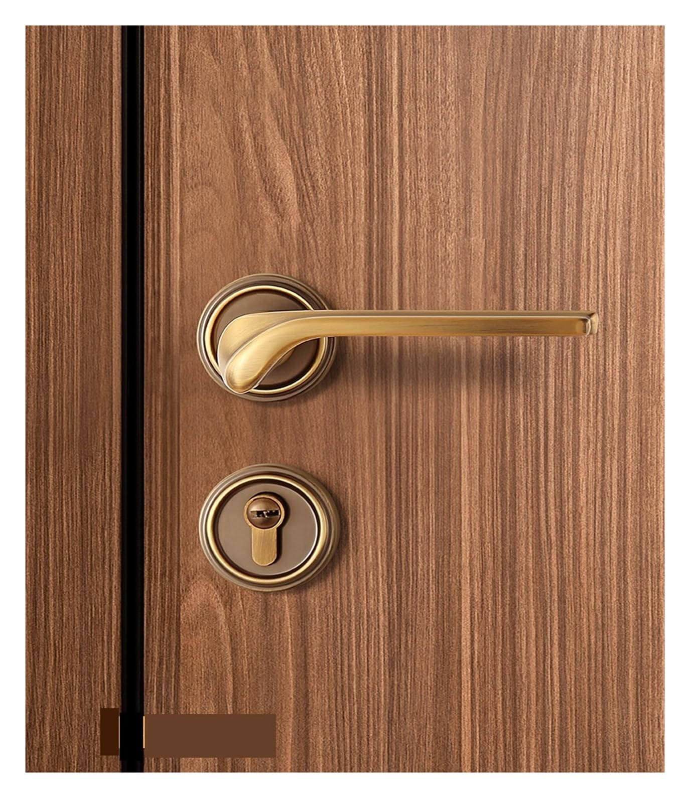 Serrure de porte magnétique en bronze jaune pour chambre à coucher silencieuse style ancien
