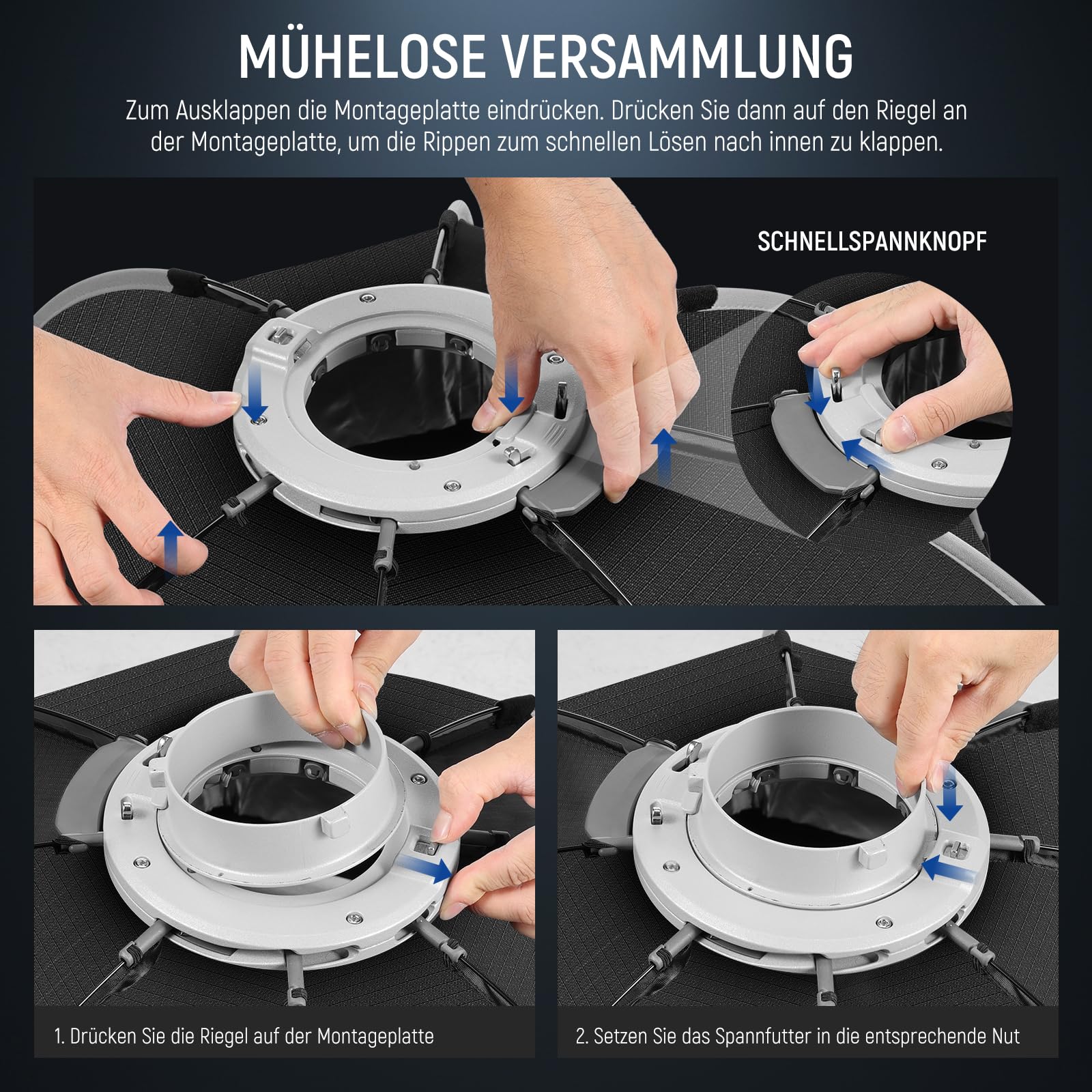 NEEWER 35,4'' Achteckige Octagonal Softbox, Quick Release Parabolic Softbox mit Bowens Mount, Gitter Tasche, kompatibel mit Aputure 120d, kompatibel mit Godox SL60w NEEWER Q4 AS600B CB300B Q300, NS92P