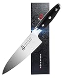 Chef Knife - 7 inch Professional Kitchen Cooking Gyuto Knife - Rust Resistance German HC Steel Full Tang Pakkawood Handle - BLACK HAWK SERIES Including Gift Box