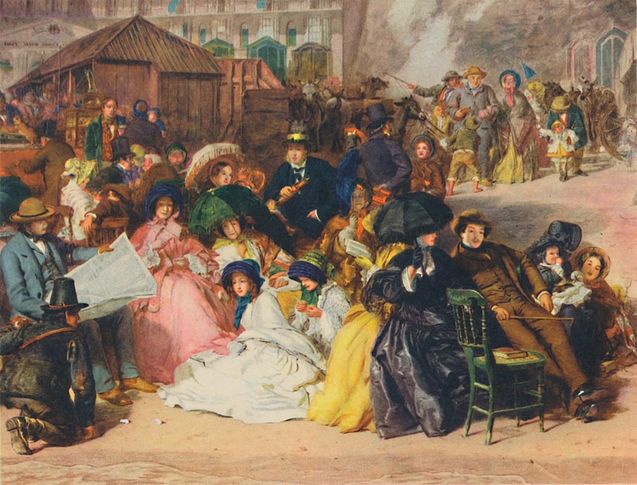 Artxlxxbn No Frame Famous Print Painting Colorful Art Print Ramsgate Sands By William Powell Frith Canvas Art Decorations For Home Decor 60X90cm