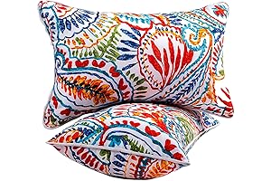 Floral Outdoor Waterproof Lumbar Throw Pillows for Chairs & Patio Furniture