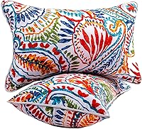 Vista 17 de JMGBird Juego de 2 almohadas lumbares para exteriores con relleno de algodón PP para muebles de patio, almohadas decorativas de 12 x 20 pulgadas