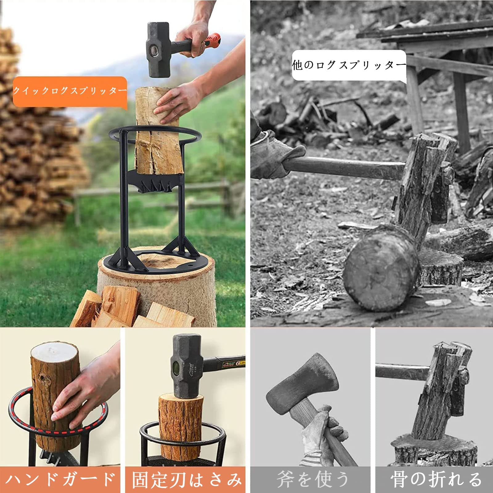 Amazon.co.jp: 薪割り 薪割り台 手動 スチール製 キャンプ