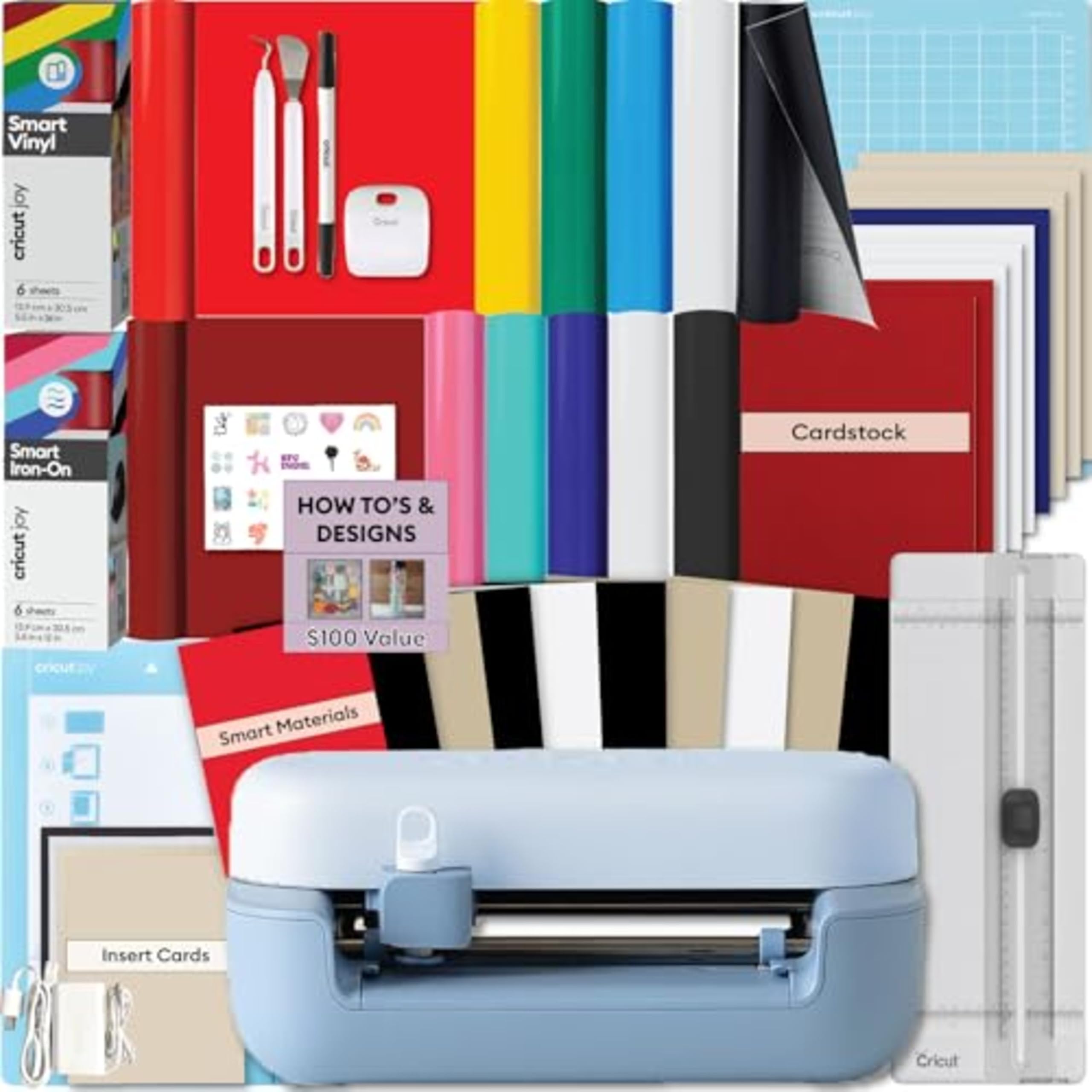 Cricut Joy 2 Rainbow Essential Compact Smart Cutting Machine with Smart Vinyl, Smart Iron, Cardstock, Insert Cards and Printable Vinyl, Create up to 75 Projects-image-2