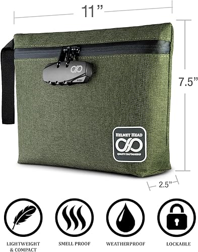 Miniatura 3 de HELMET HEAD Bolsa a prueba de olores con cerradura, bolsa duradera de 11 x 7.5 pulgadas viene con bolsas extra a prueba de olores, estas bolsas a