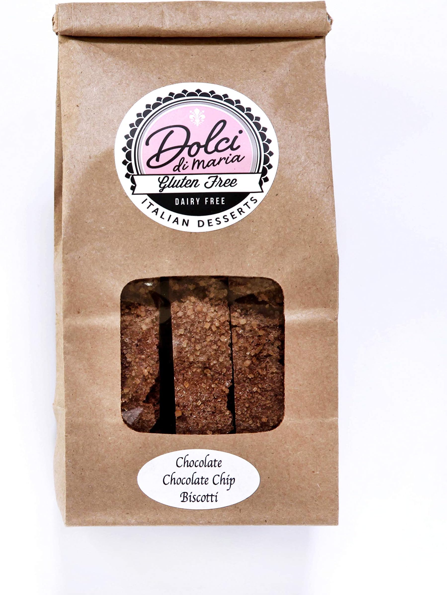 Dolci di Maria Gluten Free Chocolate Chocolate Chip Biscotti | 6-7 cookies in a 6.0 ounce pack