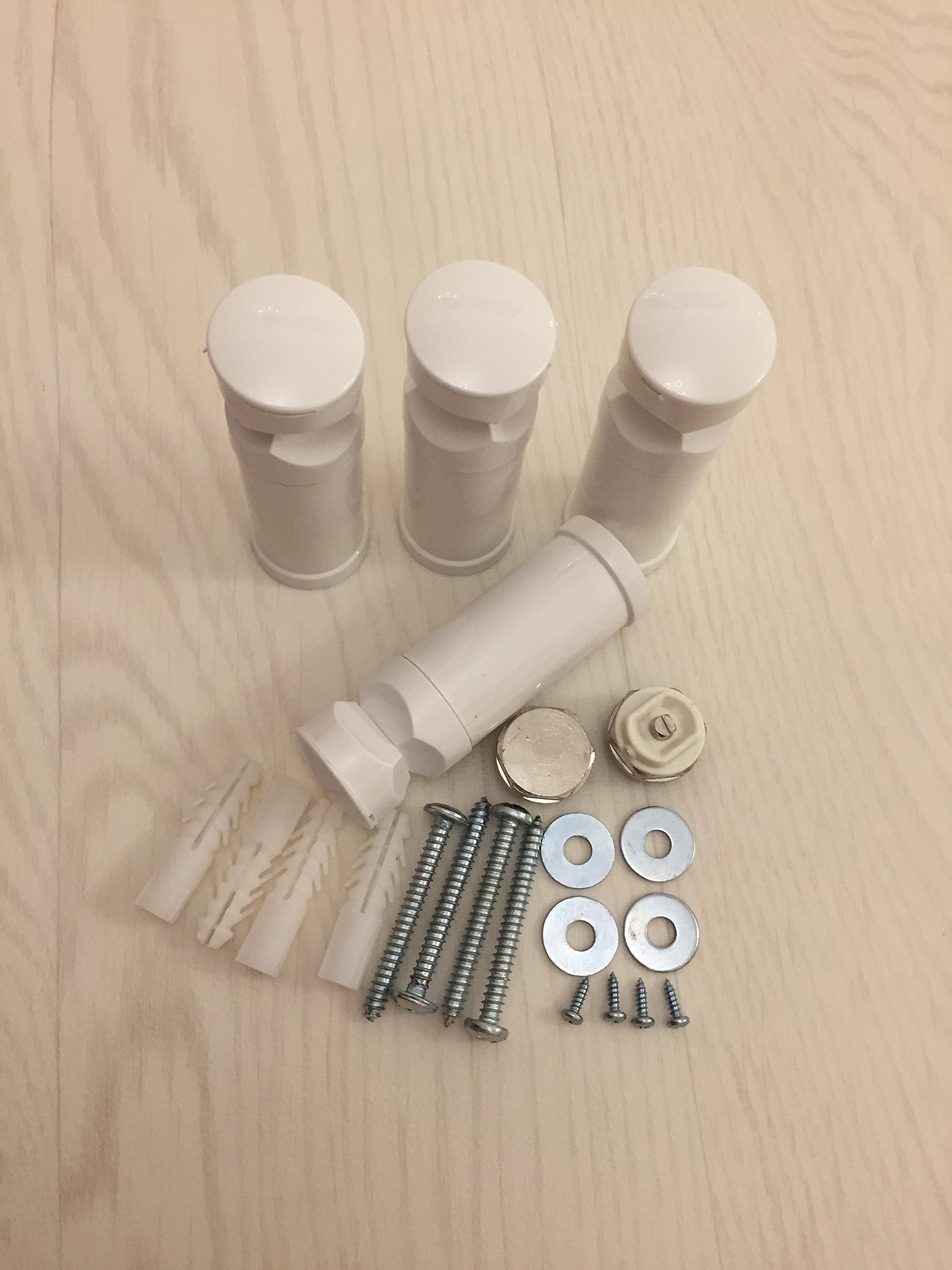 Myhomeware White Brackets For Heated Towel Rail Radiators Universal Curved Or Flat For Rail
