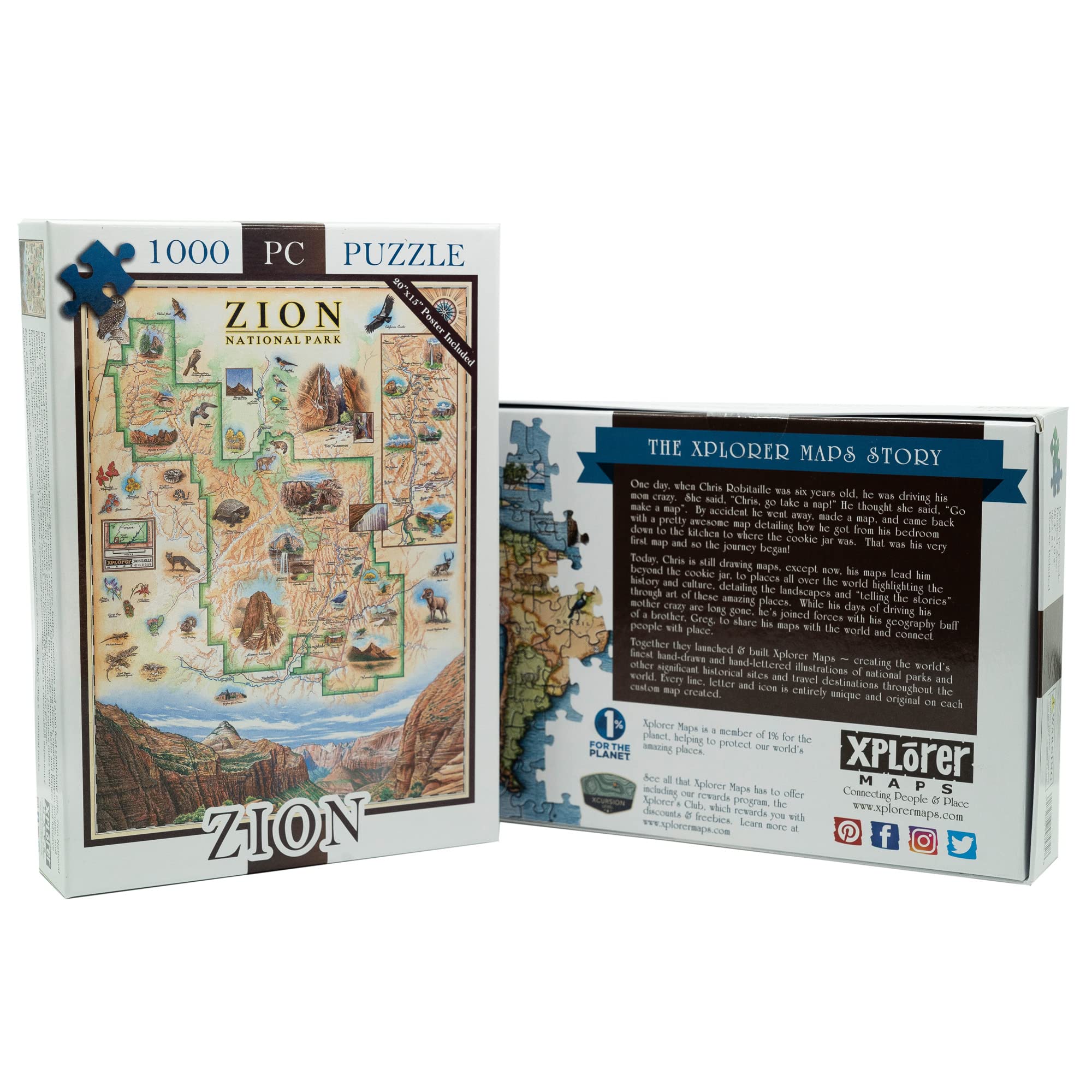 World Map 1000 Piece Jigsaw Puzzle - Hand-Illustrated Educational Puzzle With Poster