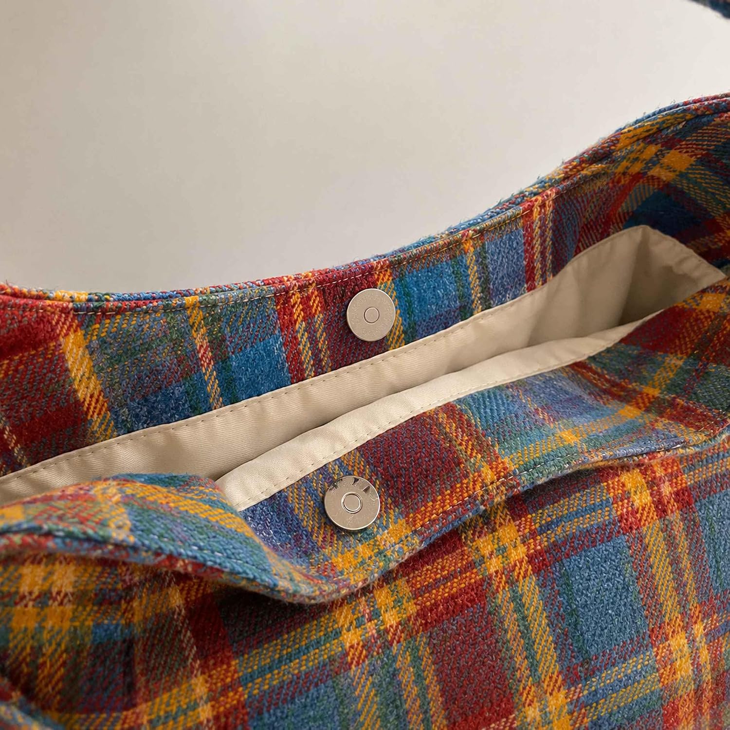 Tweed Plaid Purse, Gingham Patchwork Bag, Hobo Slouchy Bag Cute
