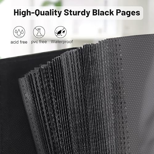 Miniatura 5 de RECUTMS Álbum de 200 fotos para 4 x 6 pulgadas, 200 fotos pequeñas, página interior negra, libro de fotos horizontal para bebé, familia, boda,