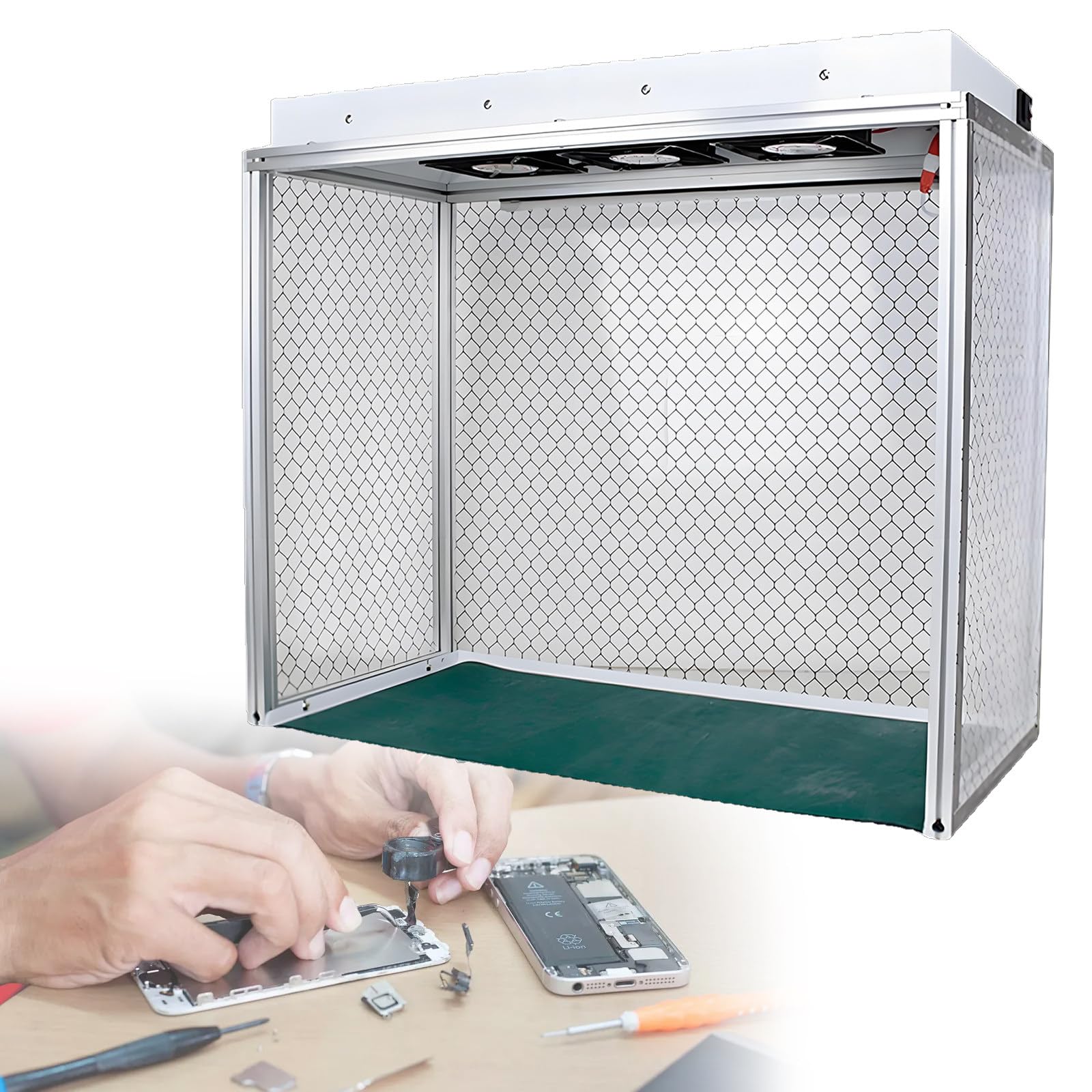 Laminar-Flow-Schran, Vertikaler Laminar-Flow-Schrank Für Staubfreies Arbeiten, Hepa-Filternetz, 67 X 31 X 59 cm Arbeitsbereich, Für Handy-Reparatur/Werkstatt/Labor 110V