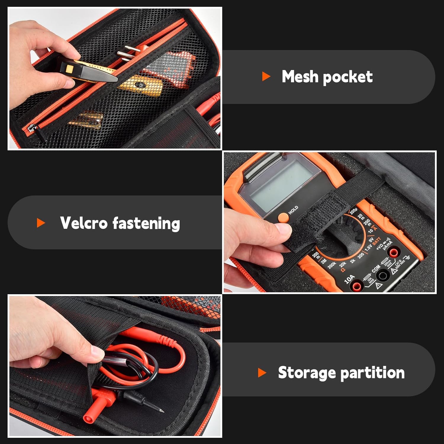 Case Compatible with Klein Multimeter MM325 MM300(69149P) Multi Meter Testers, Storage Carrying Organizer for Electrical Test Kit Voltage/Outlet Tester, Wire Stripper, Leads & Batteries (Box Only) (S) - Image 4