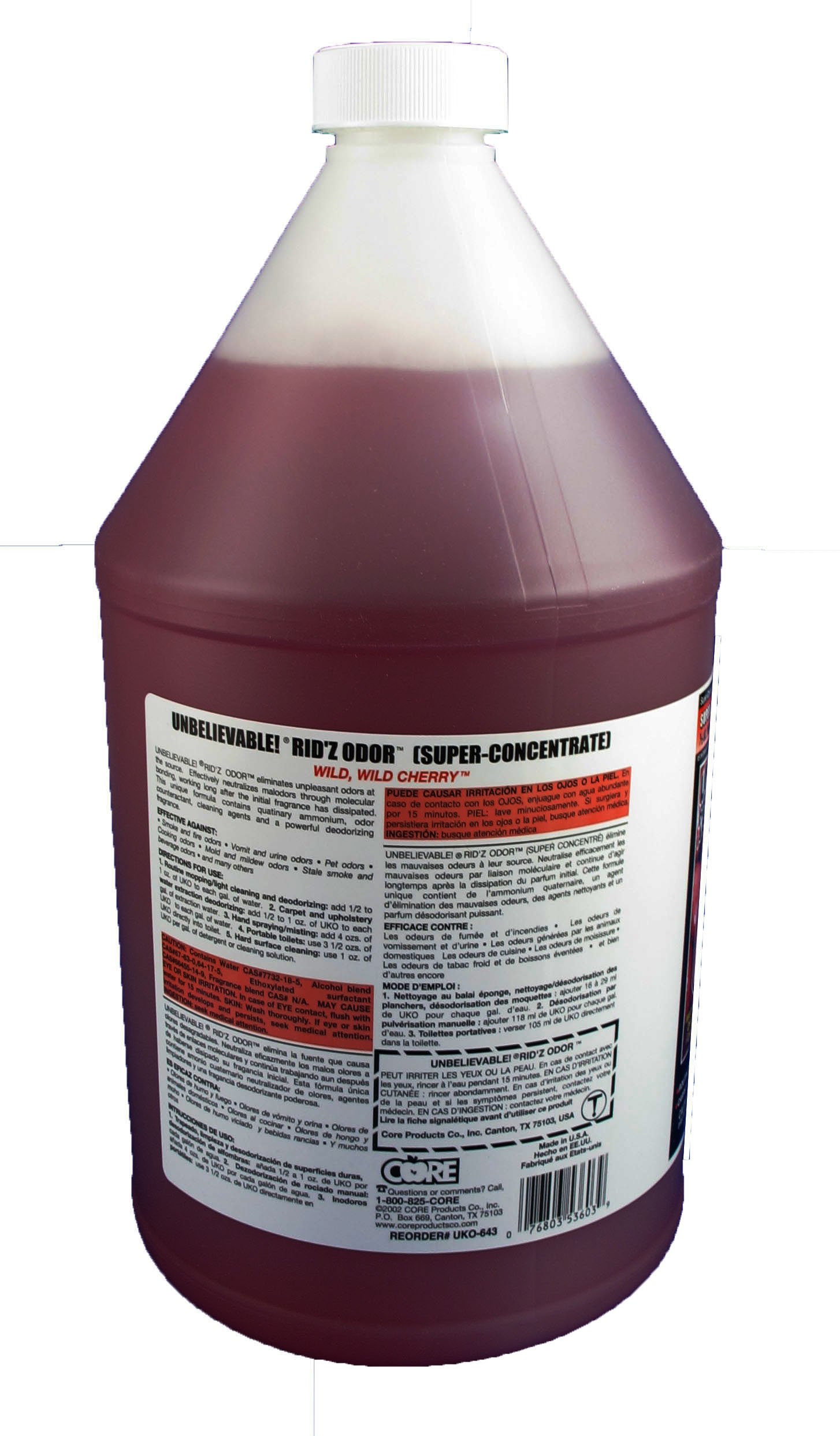 Unbelievable! UKO-643 128 Oz. Rid'z Odor Wild Wild Cherry Super Concentrated Deodorizer (Case of 4)