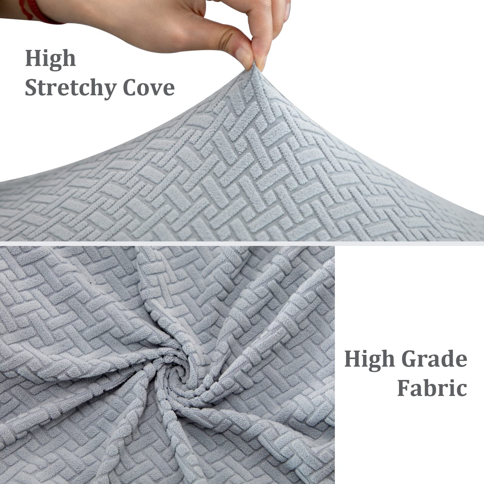 Jaotto Coprisedia Elasticizzati con Schienale 6 Pezzi,Fodere Coprisedia con Schienale Tondo Sala da Pranzo Jacquard Diagonale,Coprisedia Ufficio Universali Lavabili,Vestisedia per Casa Cucina,