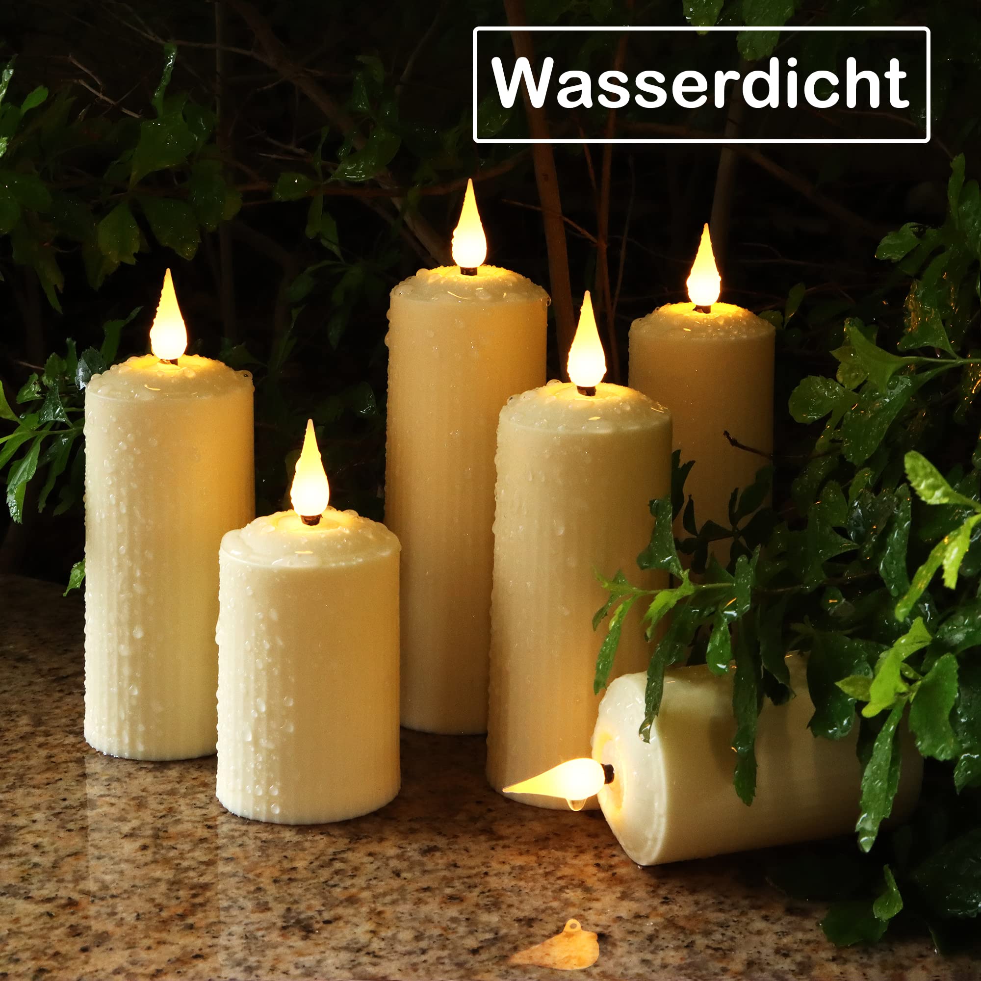 yunsheng Rechargeable LED Candles with 10 Button Remote Control, Flameless Outdoor Waterproof - Image 3