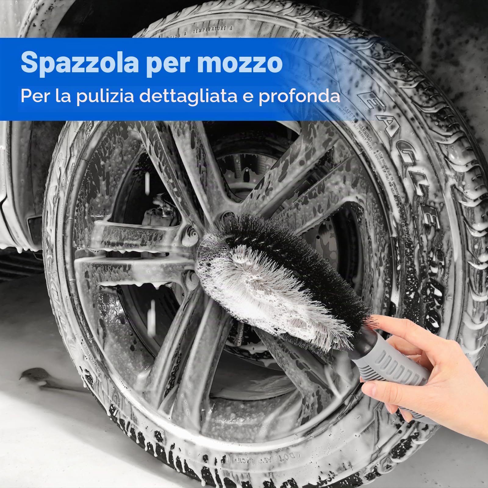 Scopa ad acqua per idropulitrice 2in1, pulitore per sottoscocca 16 pollici | Rondella ad alta pressione per auto con la spazzola del mozzo, pulitore di superficie 1200-4000 PSI