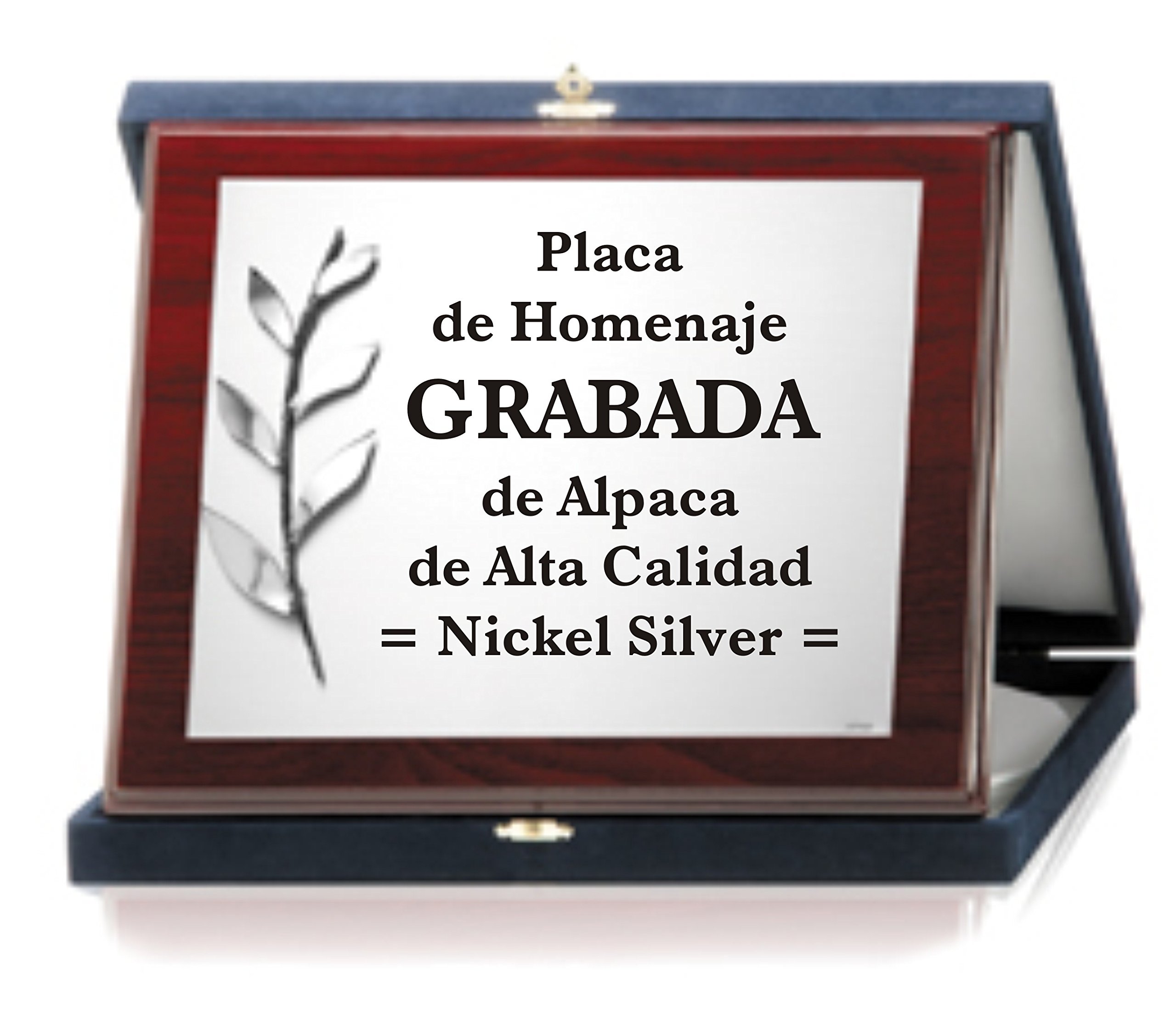 Placa chapa grabada Homenaje Agradecimiento Jubilación conmemorativa plateada PLACAS HOMENAJE PARA REGALO