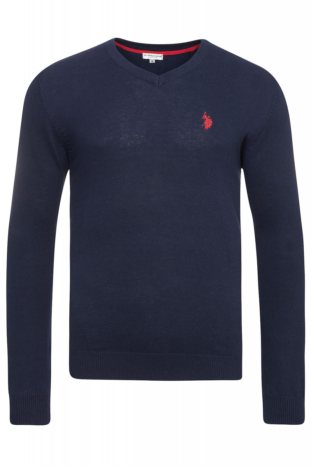 U.S. Polo Assn. Herren Pullover mit V-Ausschnitt – Eleganter Langarm Strickpullover – Pulli für Herbst/Winter/Frühling – Für Freizeit Business (Navy, M)