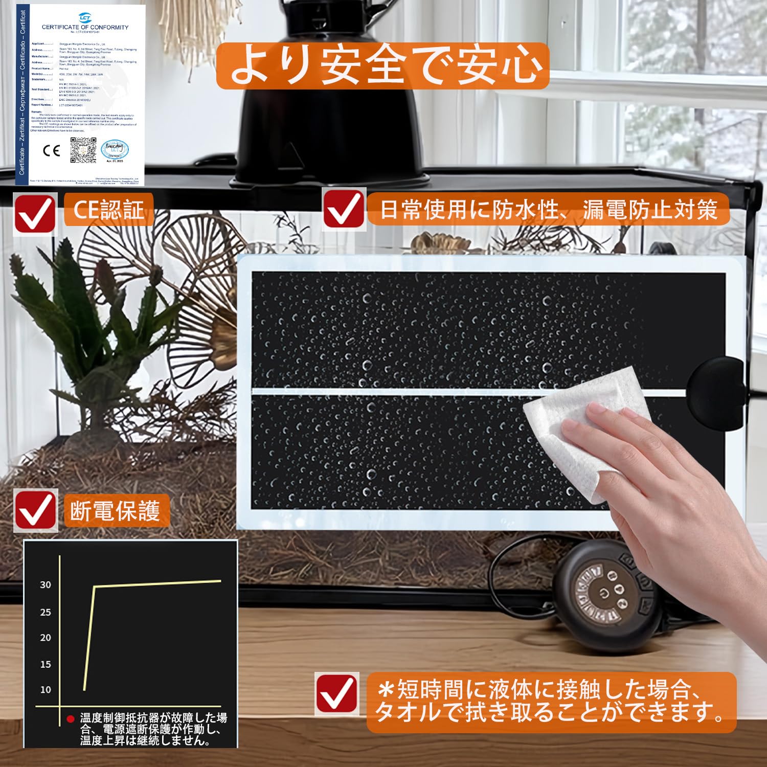Amazon.co.jp: ANJOJOA 爬虫類 パネルヒーター ヒーターマット
