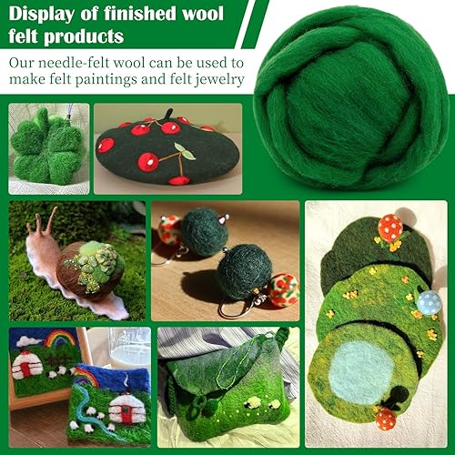Miniatura 42 de Mayboos Hilo de lana para hilar, lana natural de color de 1.76 onzas, suministros de fieltro de lana pura, hilo grueso para fieltro húmedo, Color2