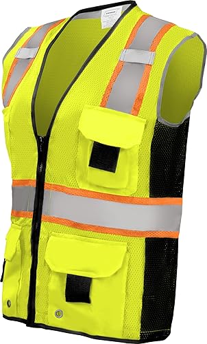 Miniatura 3 de Ironwear 1245 Clase 2 Chaleco de seguridad con cremallera, pestañas de radio y ojales de bolsillo