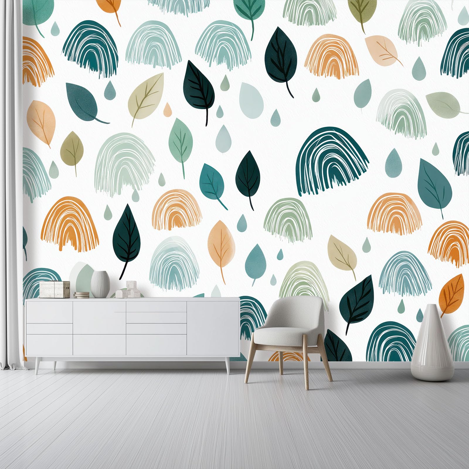 350 x 256 cm minimalistyczna nowoczesna tapeta z włókniny, wielokolorowa