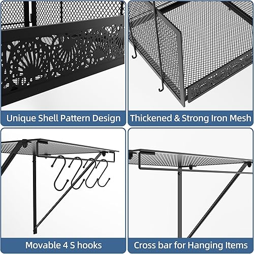 Miniatura 6 de vimiroo Paquete de 4 estantes de lavandería con cestas de alambre, para montar en la paredcolgar, estante sobre la lavadora y secadora con estante