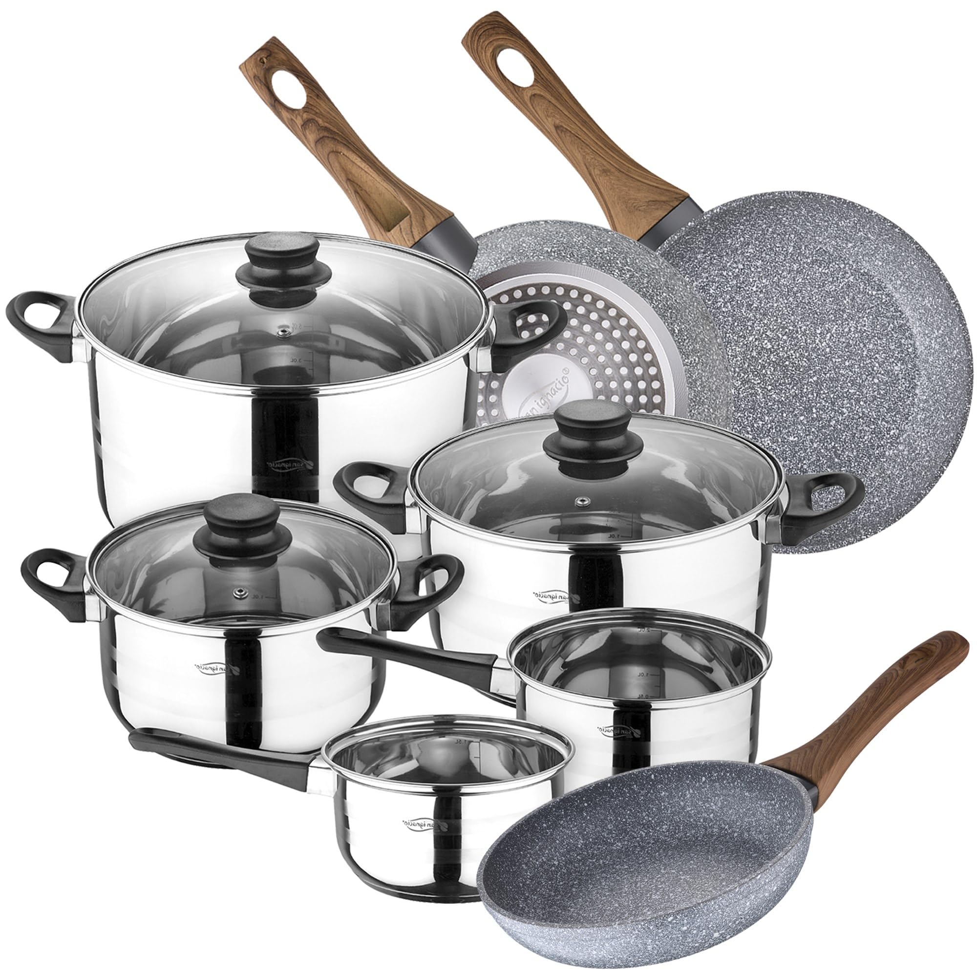 Batterie de cuisine San Ignacio Toledo 8 pcs avec 3 poêles Daimiel