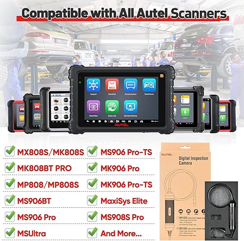 Vista 3 de Autel MaxiVideo MV108S Cámara de Inspección Boreoscopio, Endoscopio 2026 con Cabezal de Imagen Impermeable de 8.5mm, Funciona con Todos