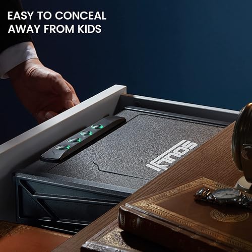 Miniatura 6 de SOULYI Caja fuerte digital para pistola para 3 pistolas, certificado DOJ con 3 cajas de seguridad para pistola de acceso rápido, teclado negro