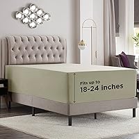 Vista 244 de Empyrean Charcoal Grey Extra Deep Pocket Fitted Sheet Full Size, Hotel Luxury Deep Pocket Full Size Fitted Sheet Only Easily Fits 18 to 24 Inch