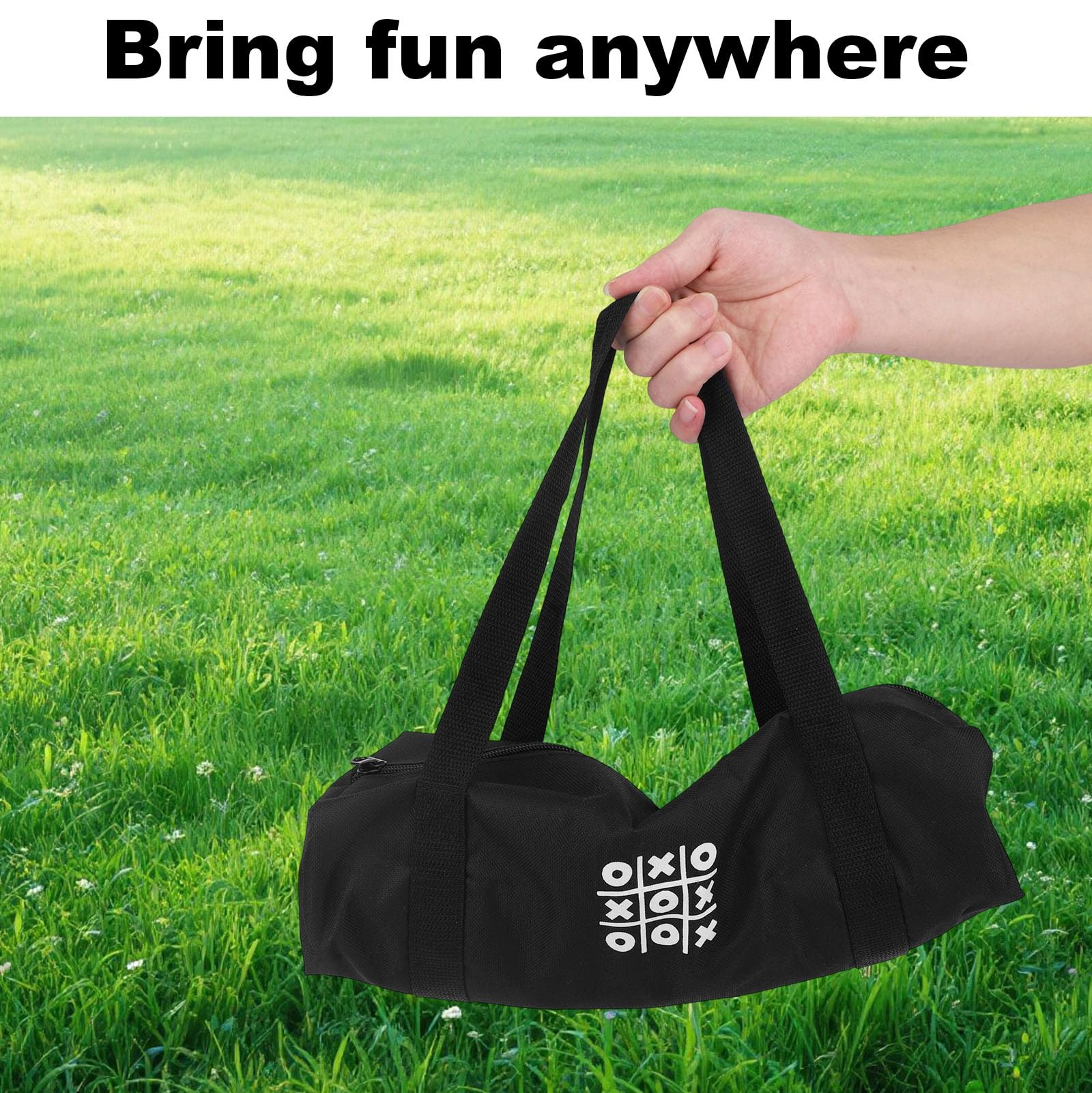 Jeu de Morpion Géant d'Extérieur 90x90cm Lancer Sacs Haricots pour Enfants Adultes