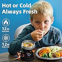 Vista 2 de Termo de sopa de 15 onzas para comida caliente para niños, tarro de comida aislado con cuchara, recipiente térmico para almuerzo, vacío de boca