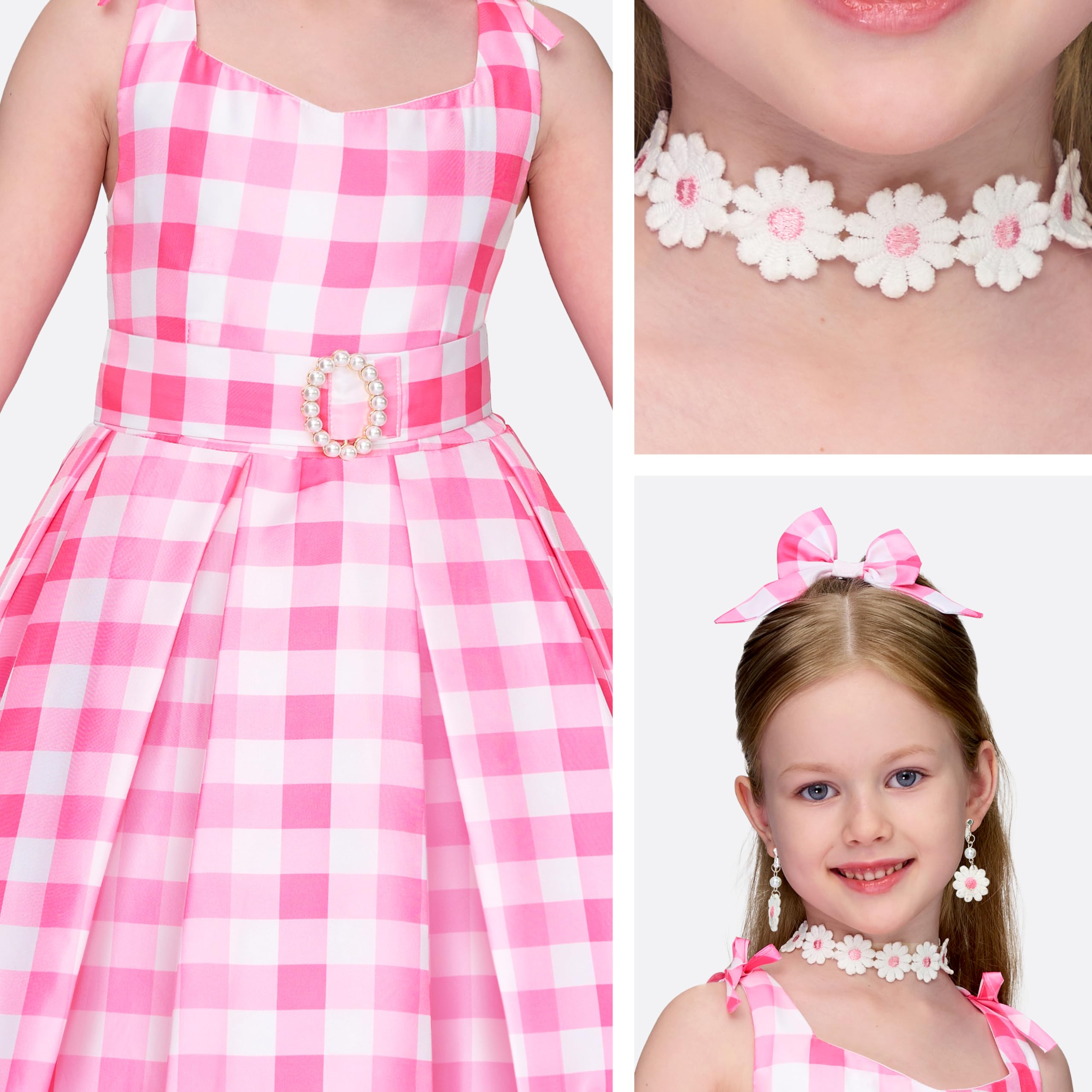 Spooktacular Creations Costume di Halloween per ragazze, costume scozzese rosa, vestito da bambola rosa per giochi di ruolo per feste di Halloween per ragazze (piccolo (5-7 anni))