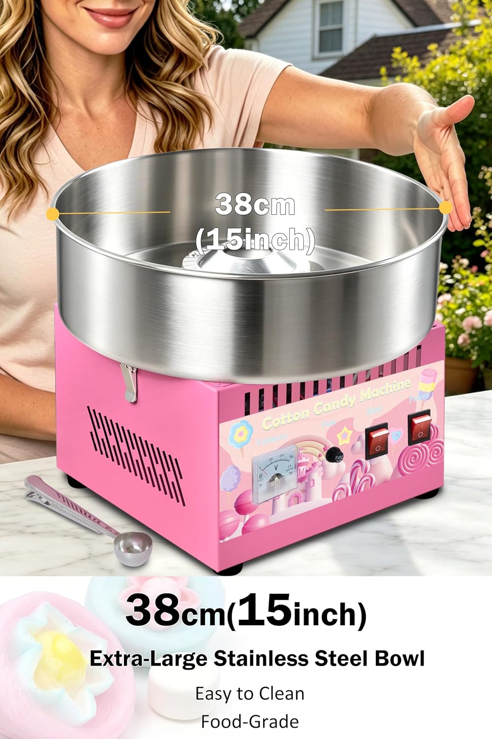 1000W Commercial Cotton Candy Machine,3-4 Per Minute image 4