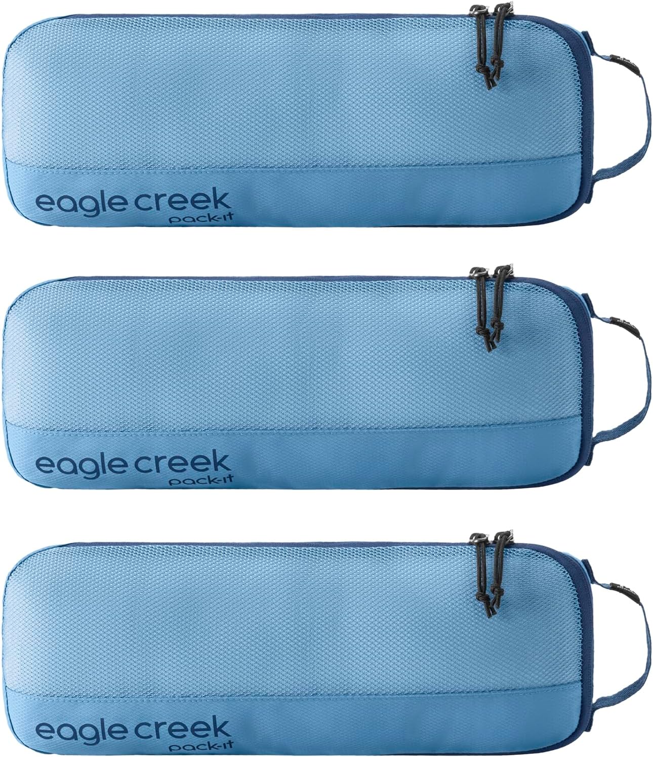 Eagle Creek Pack-It Reveal Slim Cube M/M/M Set - Minimalist Compact Travel Organizer for Hair Styling Tools, Belts & Small Items - Travel Accessories - Mandarin