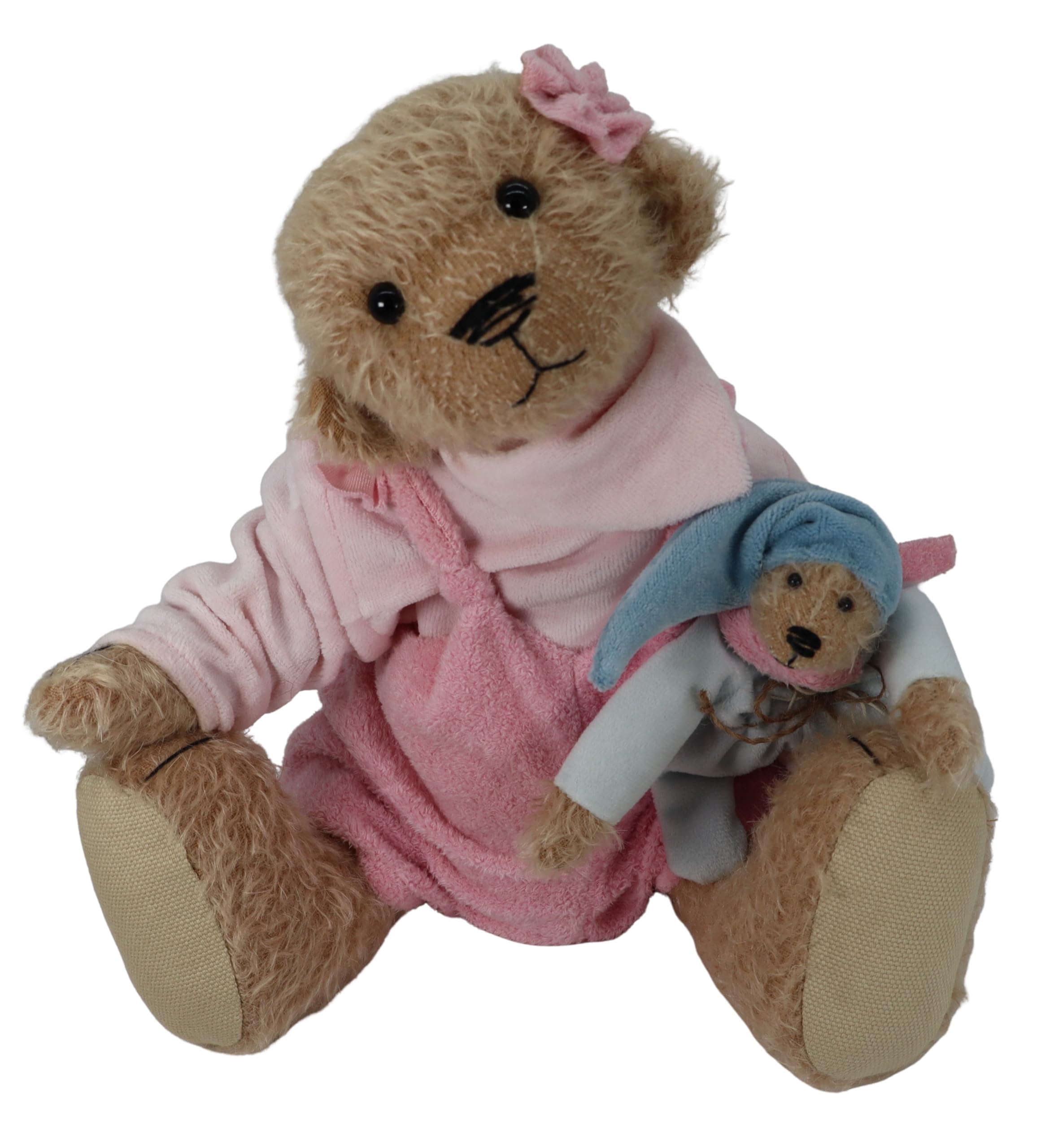 Clemens Sammler Teddy Bär Schwesterchen 36 cm | Feinstes Mohair | Weich & Kuschelig | Made in Germany | 5-Fach Gegliedert | Inklusive limitiertem Sammlerpass